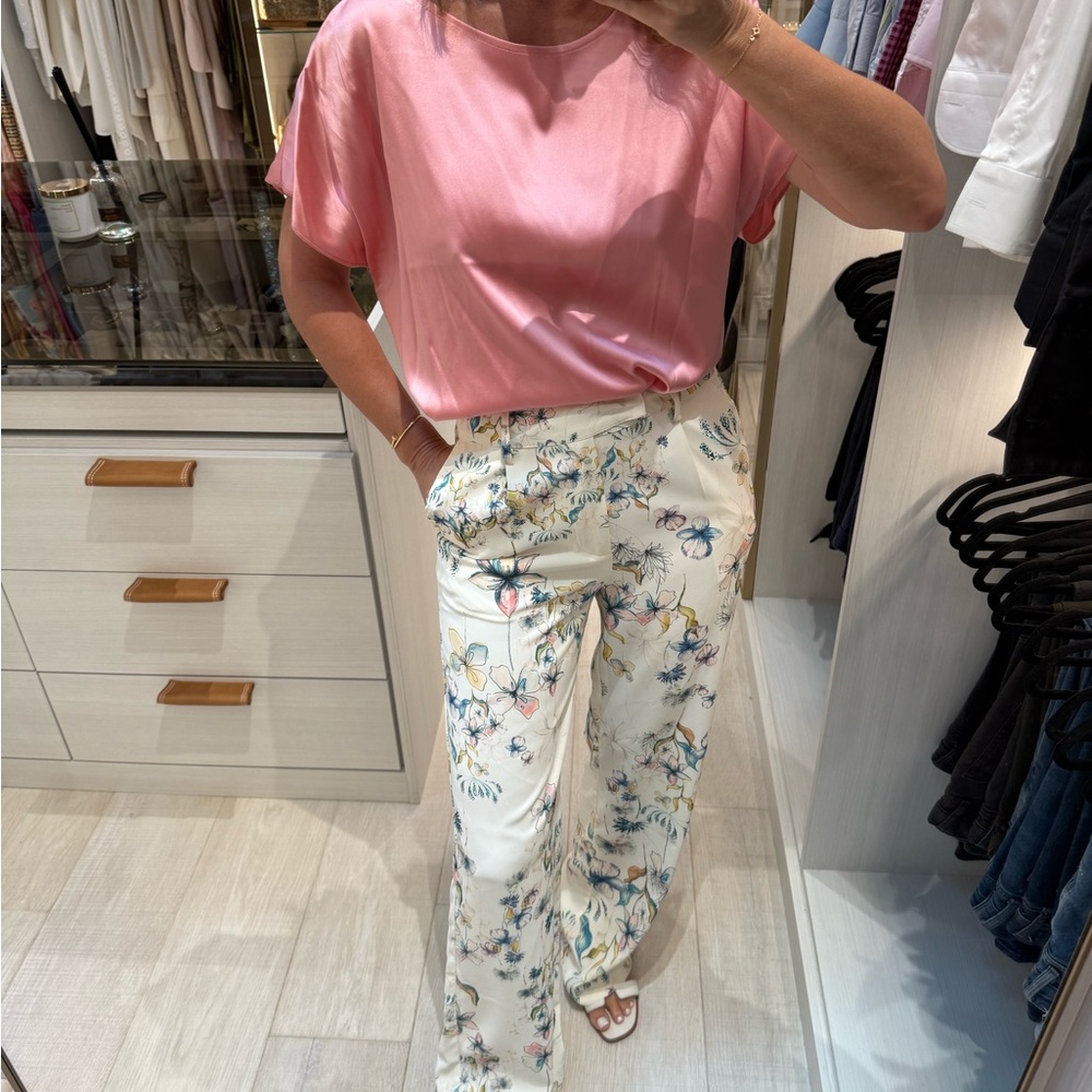Floral Cream Pants for Women